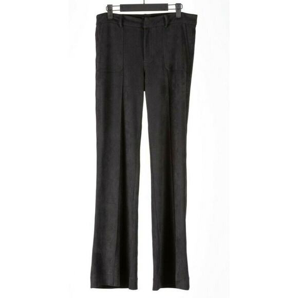 David Lerner Women Faux Leather Straight Leg Black Trousers Size L - Picture 1 of 2